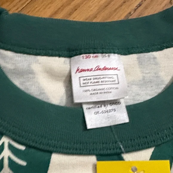 *NWT* organic* Hanna Andersson Green and White Tree Print Kids Pajamas - Picture 2 of 6
